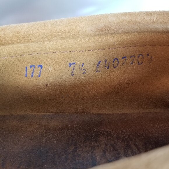 MINNETONKA MOCCASINS Beaded Suede Leather Thunderbird SlipOn Tan Size 7.5 ~ 4127 - Picture 9 of 9